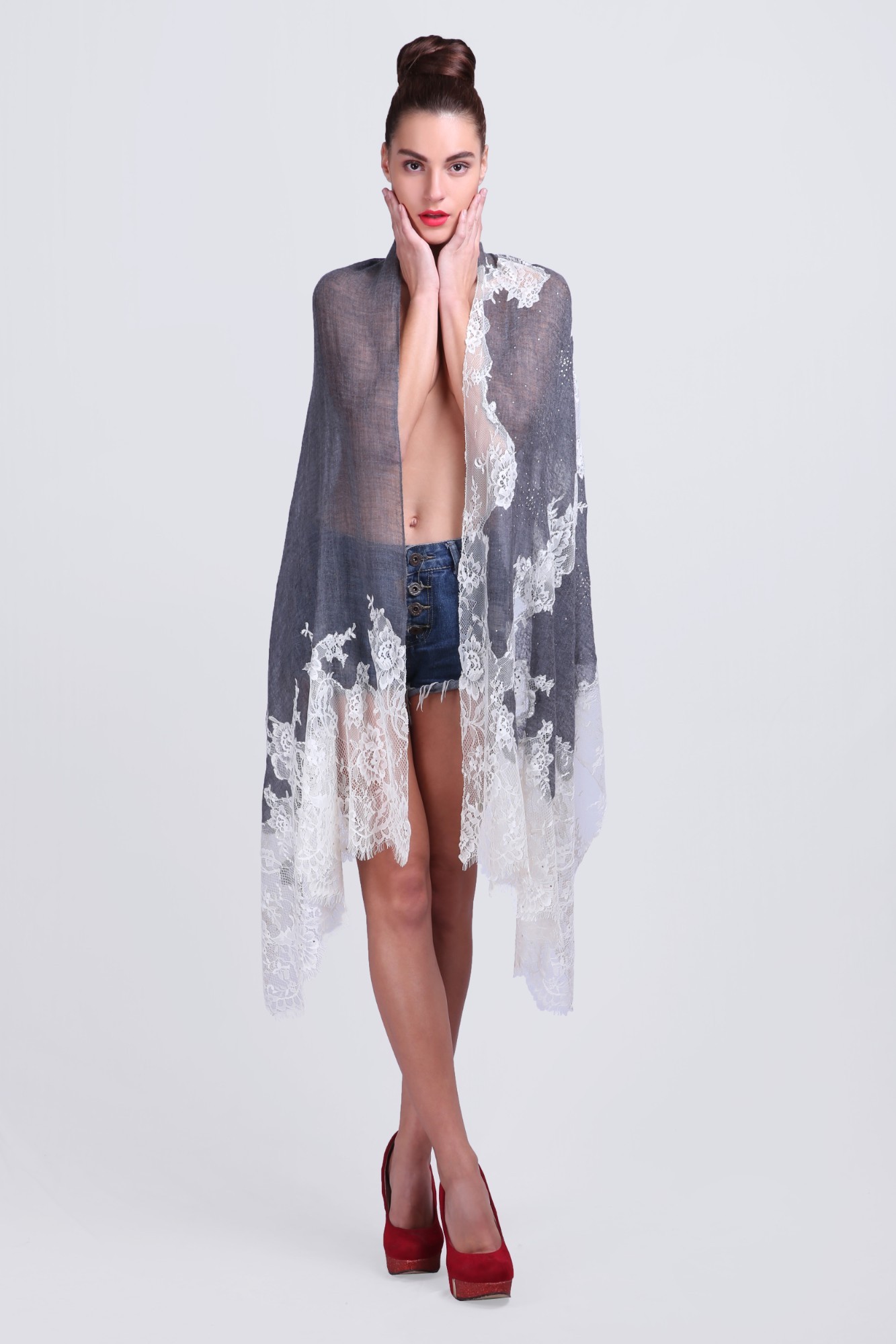deane and white cashmere scarf